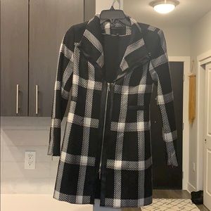 White House Black Market Plaid Trench Coat